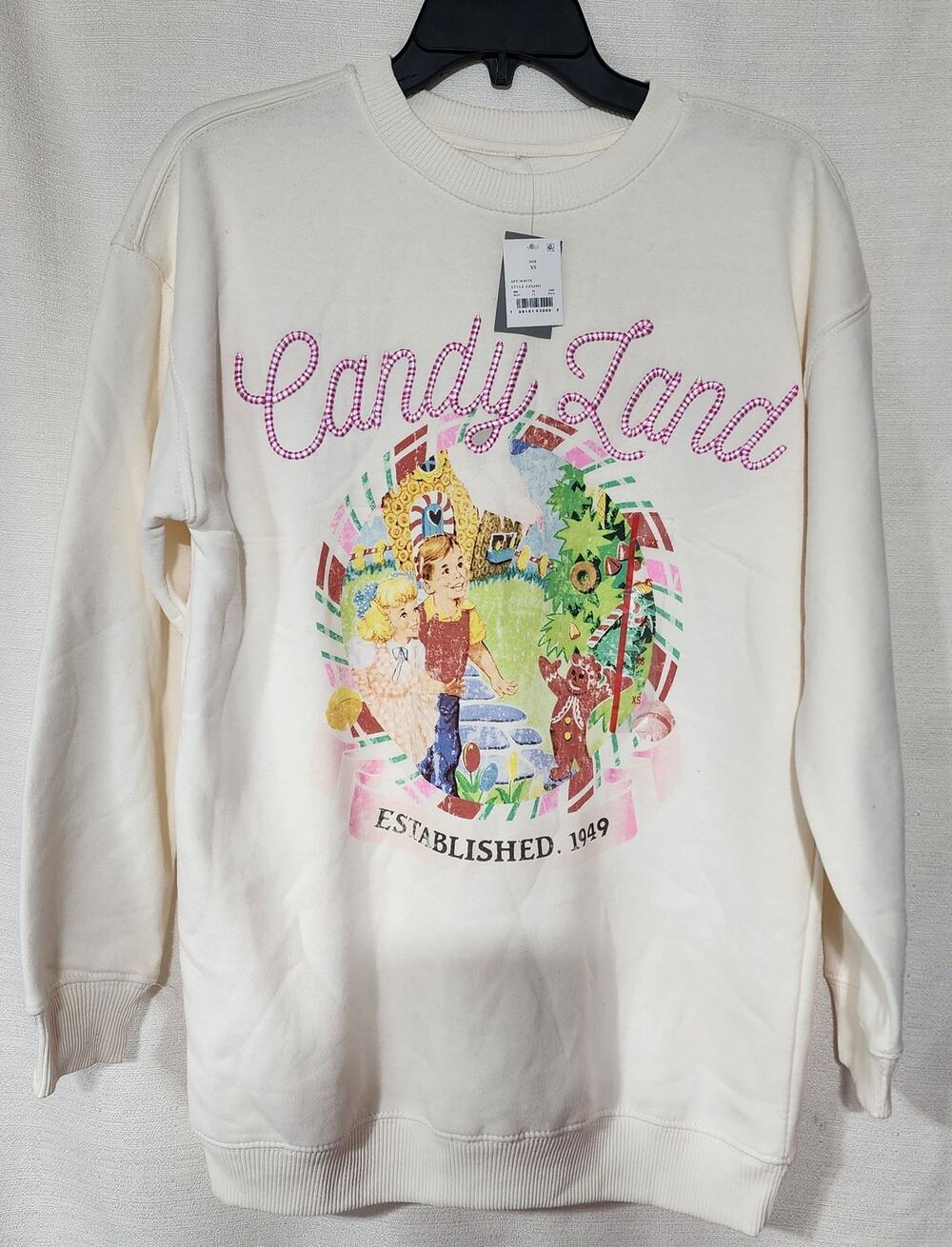 Candy land white sweater men's XS